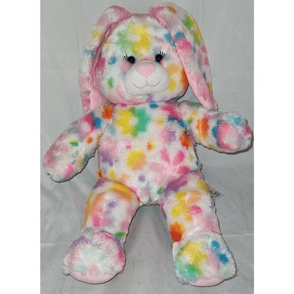 Build A Bear Pretty Petals Bunny 16" Plush Easter Rabbit Pastel Flowers BABW - Picture 1 of 9